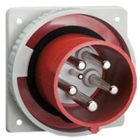 Pin and Sleeve Inlet Devices 888-679 IEC 60309 Panel Mnt Inlet Straight, IP67, 100A 380-415V & 400V, 125A 220/380-240/415V, 6H, IEC 309 International Pin and Sleeve Devices  